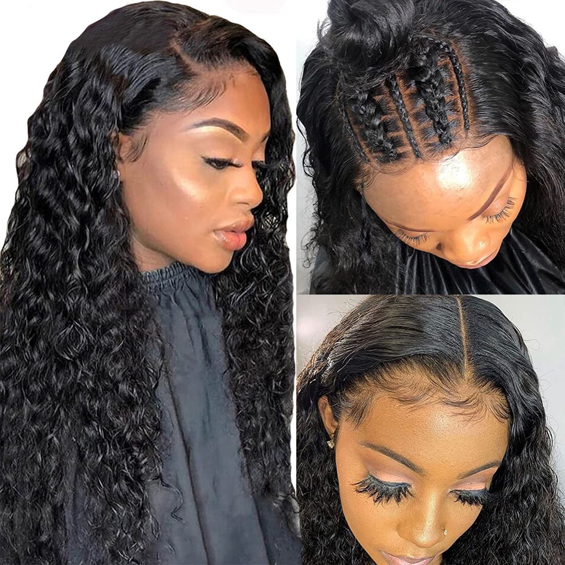 Wholesale Brazilian 13x6 HD Human Hair Wig Deep Wave Curly Long Swiss Lace Frontal Wigs Transparent Lace Front 13*4 HD Wig