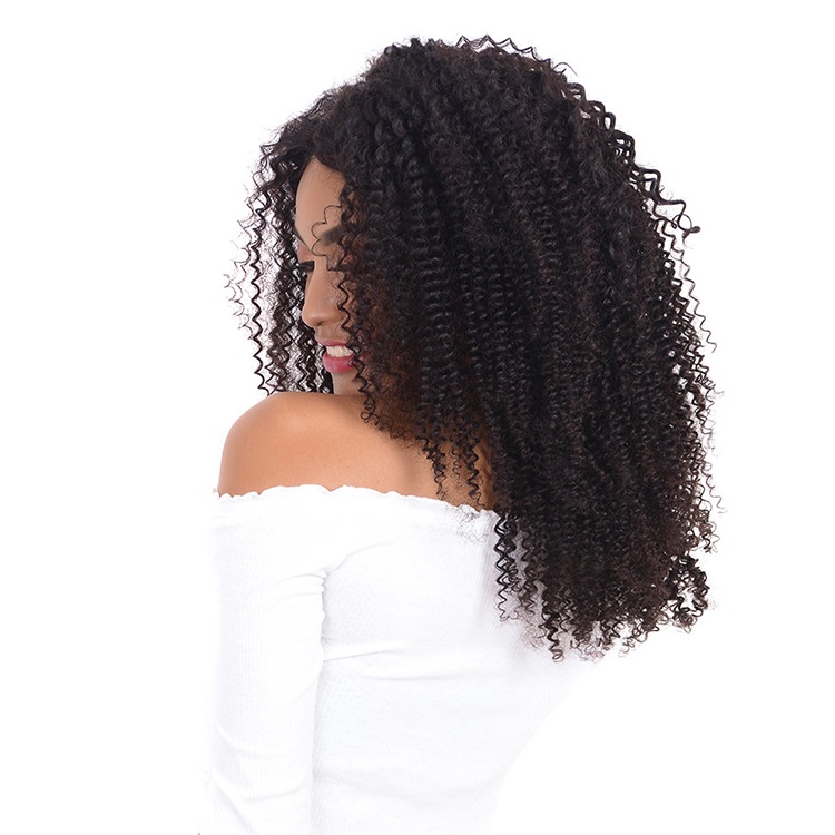 Cuticle Aligned Virgin Vietnamese Kinky Curl Human Hair Crochet Braids Hair Weaving Double Weft Reinforced Construction Closure