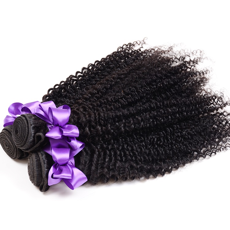 Cuticle Aligned Virgin Vietnamese Kinky Curl Human Hair Crochet Braids Hair Weaving Double Weft Reinforced Construction Closure