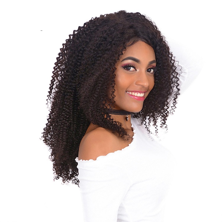 Cuticle Aligned Virgin Vietnamese Kinky Curl Human Hair Crochet Braids Hair Weaving Double Weft Reinforced Construction Closure