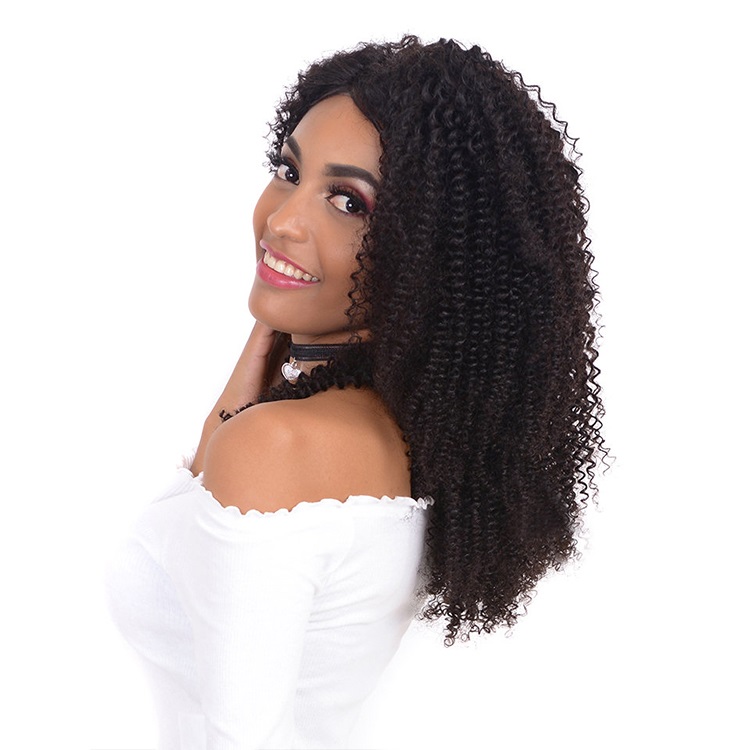 Cuticle Aligned Virgin Vietnamese Kinky Curl Human Hair Crochet Braids Hair Weaving Double Weft Reinforced Construction Closure