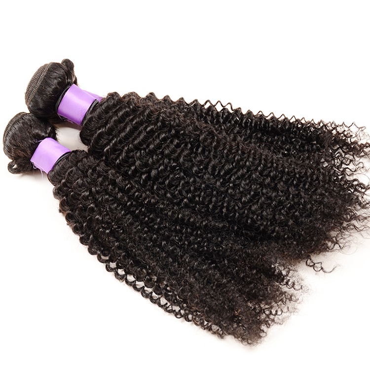 Cuticle Aligned Virgin Vietnamese Kinky Curl Human Hair Crochet Braids Hair Weaving Double Weft Reinforced Construction Closure