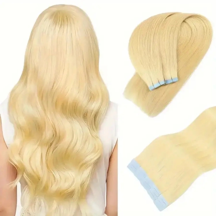 #613 Blonde Tape in Human Hair Extensions Seamless Skin Weft 613 Tape in Extensions Remy Human Hair