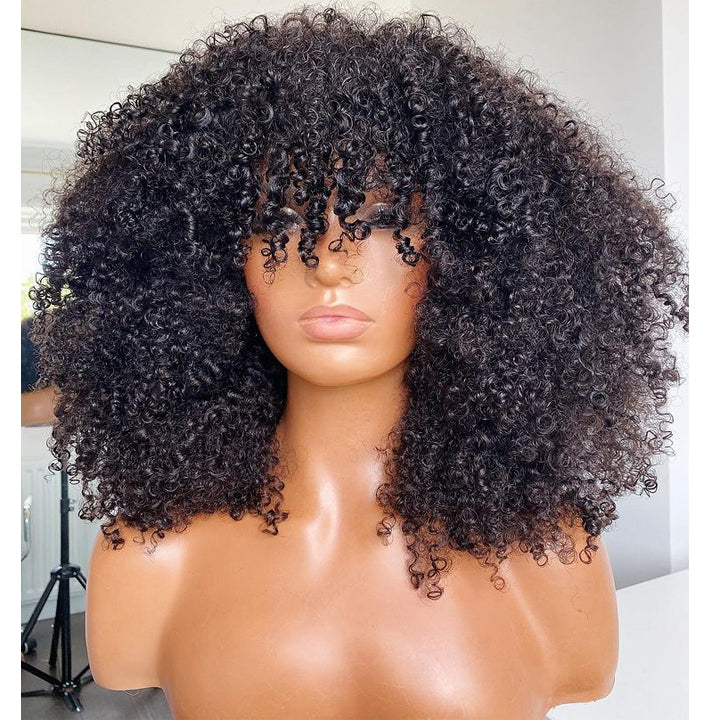 Afro Kinky Curly HD Lace Front Wigs Human Hair Pre Plucked Frontal Transparent for Lace Yaki Raw Peruvian Virgin