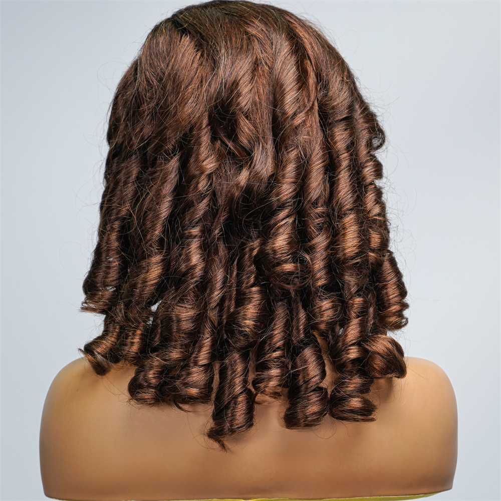 Customized Fumi Egg Curly for Rose Curl Hair Wig for Lace 150% Density Vietnamese 100% Human Hair Extension Natural Black