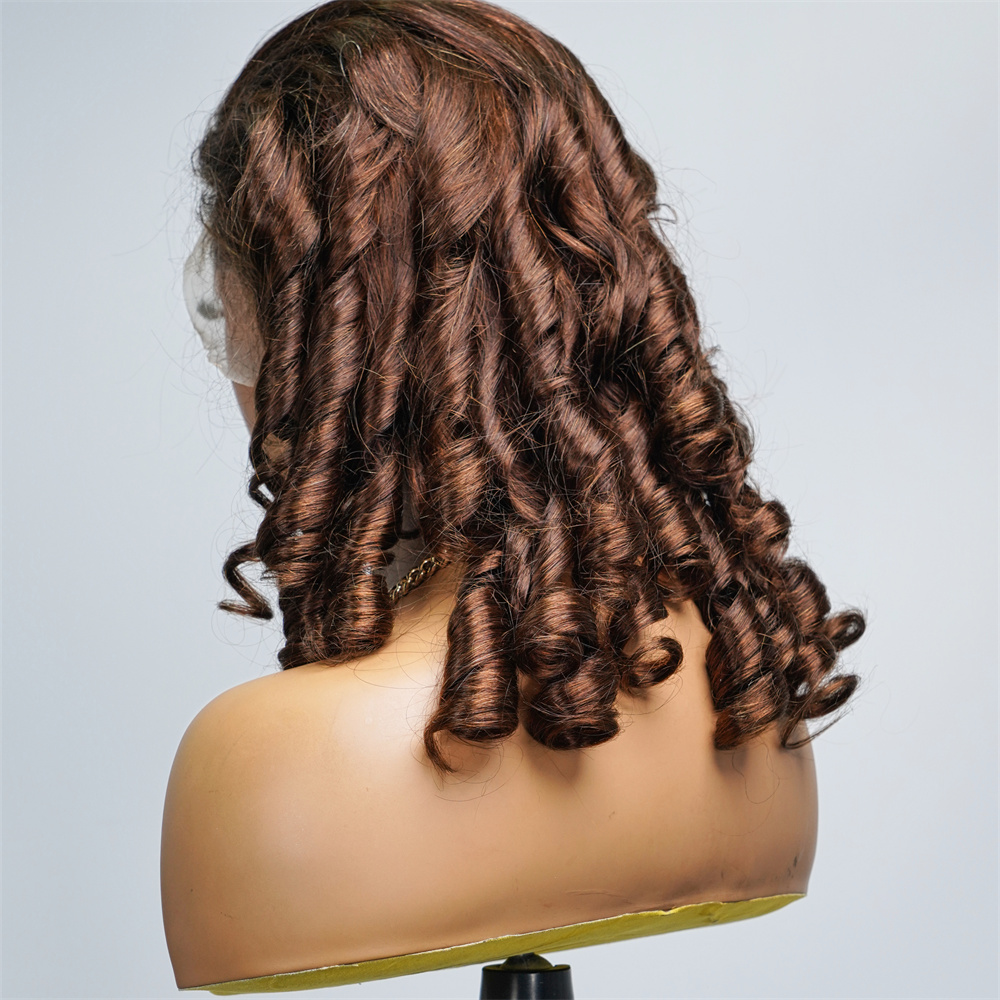 Customized Fumi Egg Curly for Rose Curl Hair Wig for Lace 150% Density Vietnamese 100% Human Hair Extension Natural Black