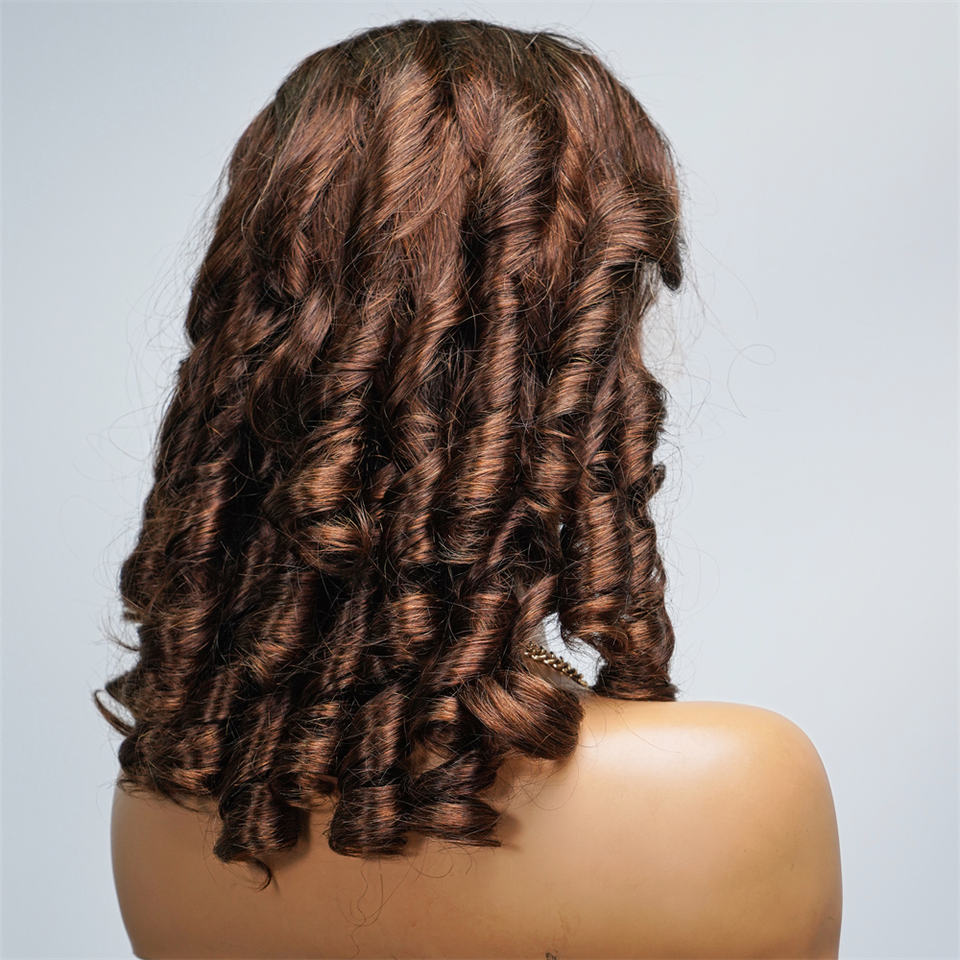 Customized Fumi Egg Curly for Rose Curl Hair Wig for Lace 150% Density Vietnamese 100% Human Hair Extension Natural Black