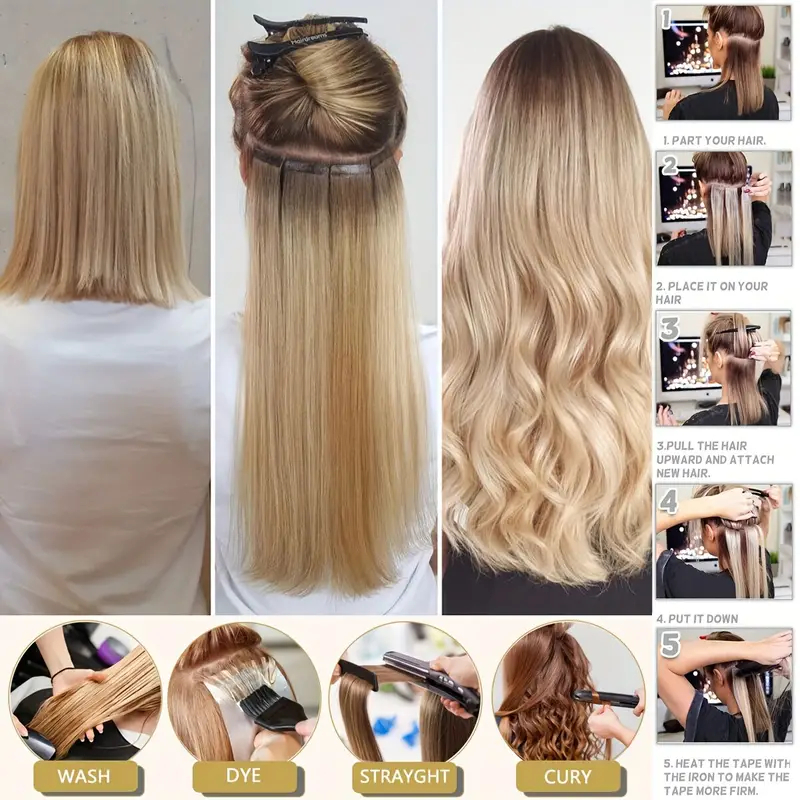 Tape Hair Extension Vietnamese Burmese Remy 100% Human Hair Invisible Double Weft Straight Thick End Chemical-Free Long Length