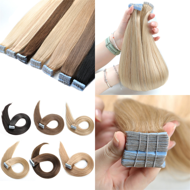 Tape Hair Extension Vietnamese Burmese Remy 100% Human Hair Invisible Double Weft Straight Thick End Chemical-Free Long Length