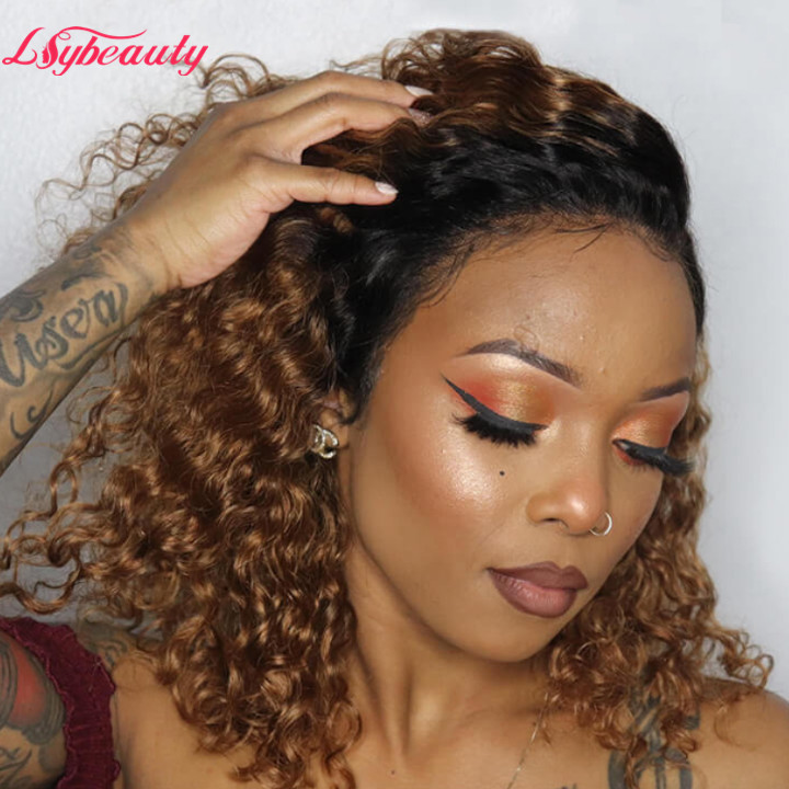 Wholesale Cheap Raw Indian Virgin Curly Human Hair Lace Front Wig with Natural Light Brown for Lace No Shedding
