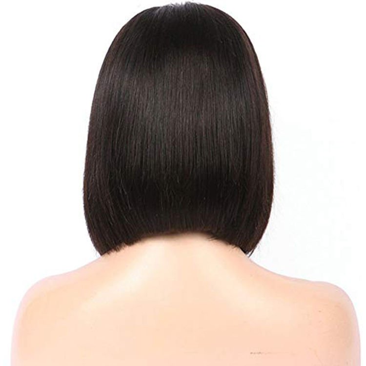 Cheap Wholesale Virgin Brazilian Human Hair 4*4 Frontal Wigs Transparent for 180% Density Straight Bob Short Wigs for Black