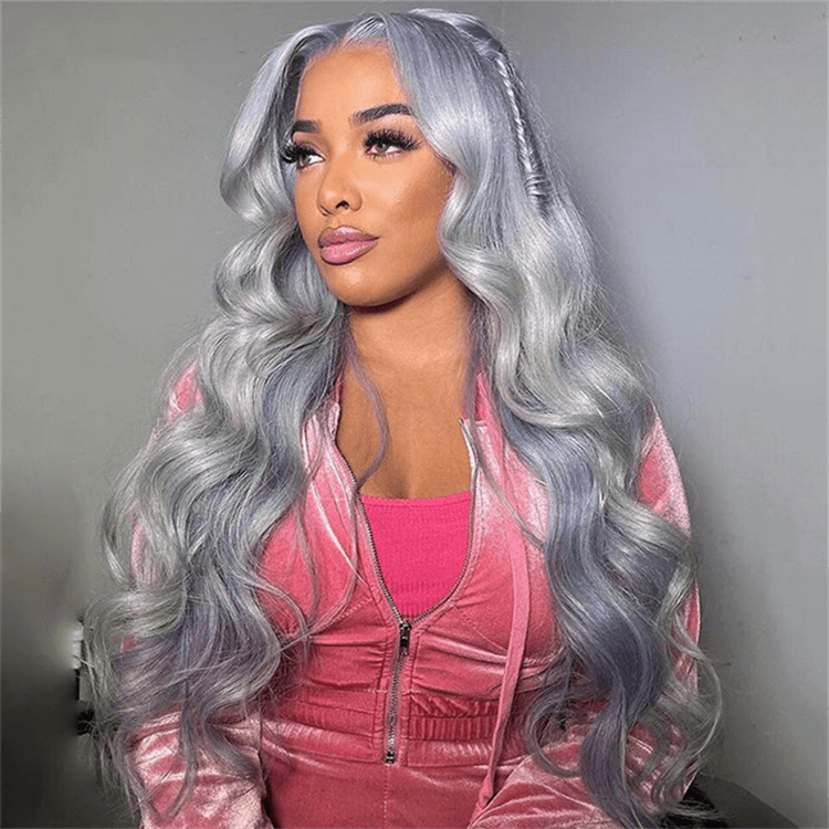 Silver Gray HD Transparent for Wigs 1 Piece Wholesale Body Wave 100 Virgin Human Hair Full Set for Women Hot Sale