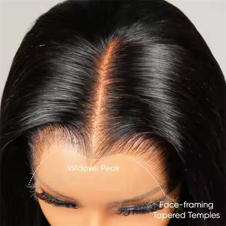 Lagos Hairline Raw Indian Human Hair for Lace Front Wig Transparent High Density Deep Wave Baby Hair Long 10A-12A Grade