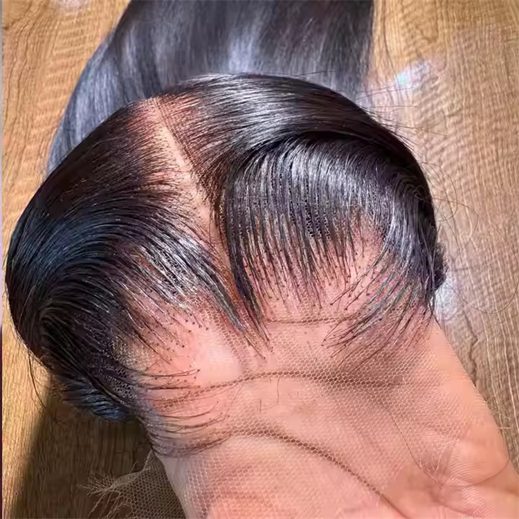 Lagos Hairline Raw Indian Human Hair for Lace Front Wig Transparent High Density Deep Wave Baby Hair Long 10A-12A Grade