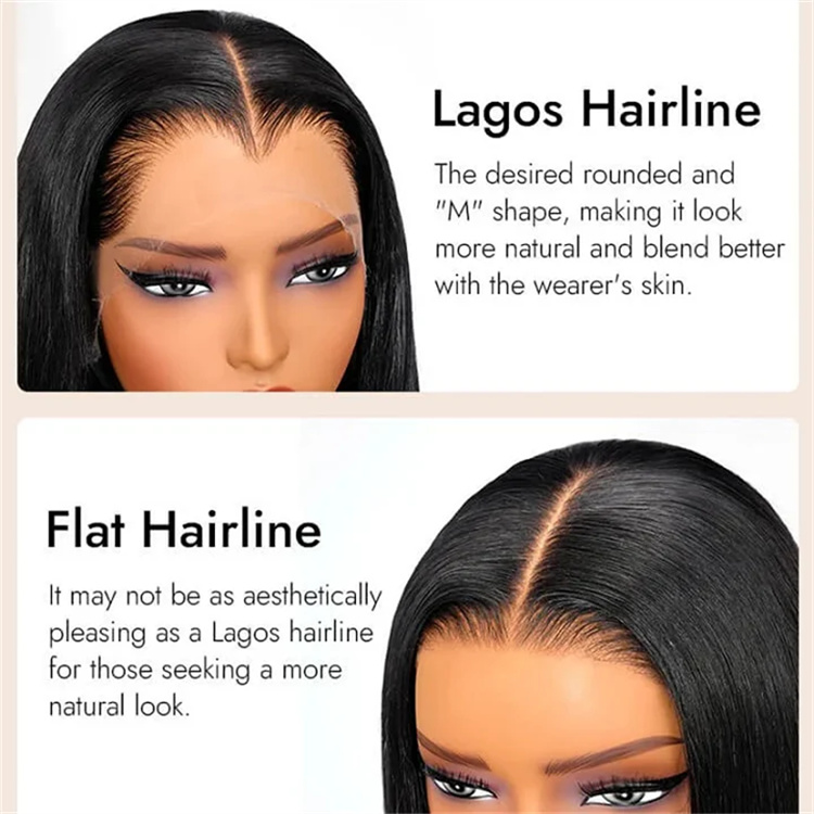 Lagos Hairline Raw Indian Human Hair for Lace Front Wig Transparent High Density Deep Wave Baby Hair Long 10A-12A Grade
