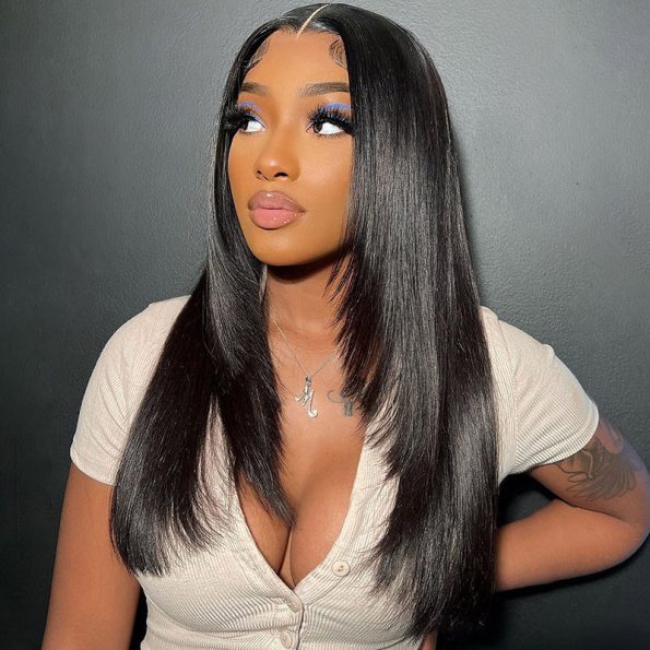 100% Raw Brazilian Remy Human Hair Cheap Long Straight 13x4 Light Brown for Lace Material Glueless Wig Bangs Direct Vendor