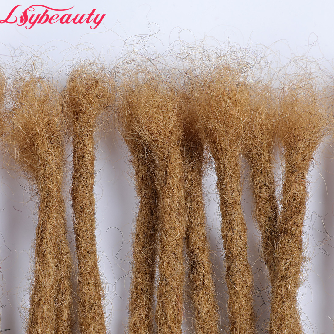 100% Handmade Brazilian Hair Dreadlock Extensions Dirty Blonde Locs for Men Women Hippie Afro Crochet Braiding Dreads Hair