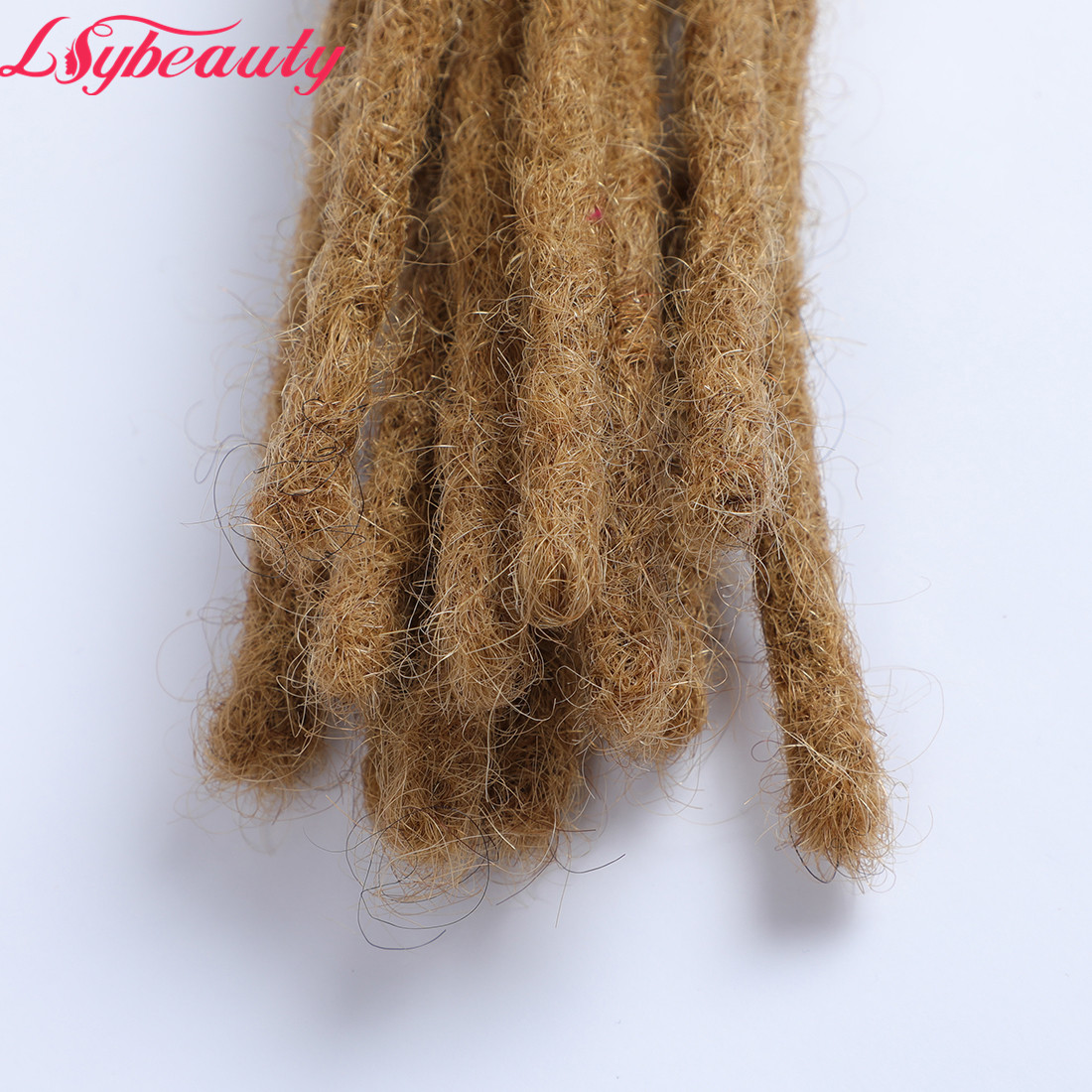 100% Handmade Brazilian Hair Dreadlock Extensions Dirty Blonde Locs for Men Women Hippie Afro Crochet Braiding Dreads Hair