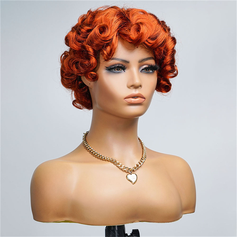 Rose Curly Wig Bangs 250% Virgin Brazilian Cut Full for Lace Front Transparent Glueless Loose Wave Short Bob Wigs