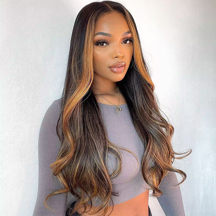 Highlight Wear&Go Pre-Cut 5x6 Lace Front Wig Body Waves Raw Indian Human Hair Glueless Frontal for Black Women Long Length