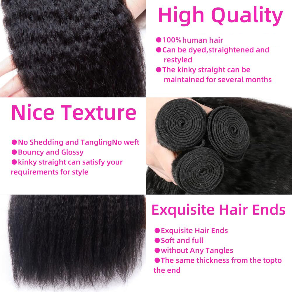 European & American Human Hair Lace Front Wig, Kinky Straight Bundles, Bulk Wholesale Ready to Ship