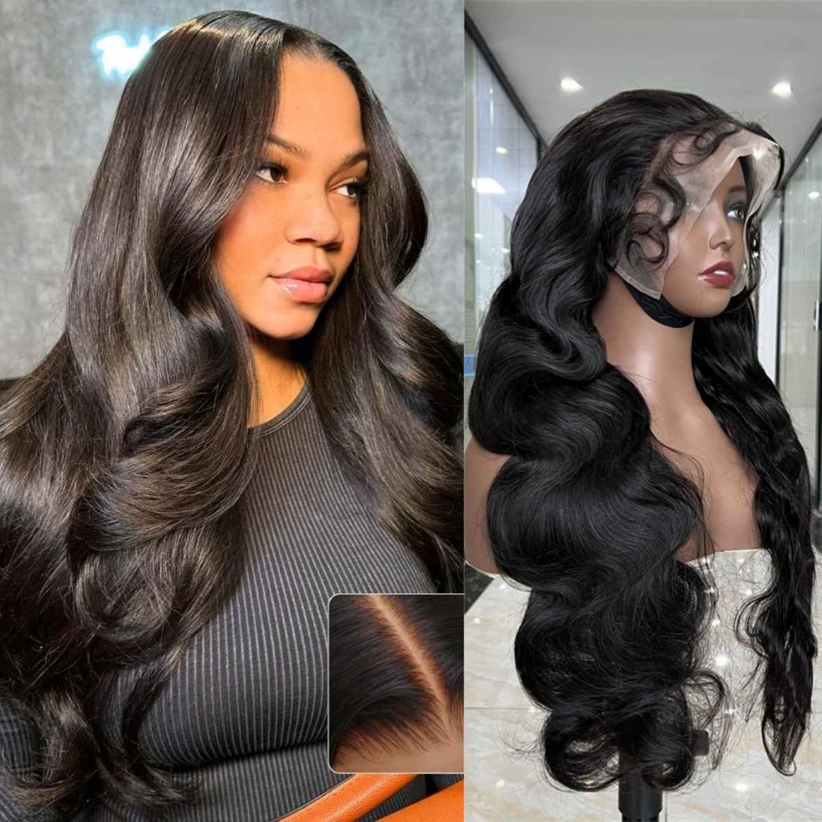 High Quality Human Hair Wigs Raw Brazilian Hair Glueless 4x4 5x5 Transparent Lace Closure Body Wave Wig