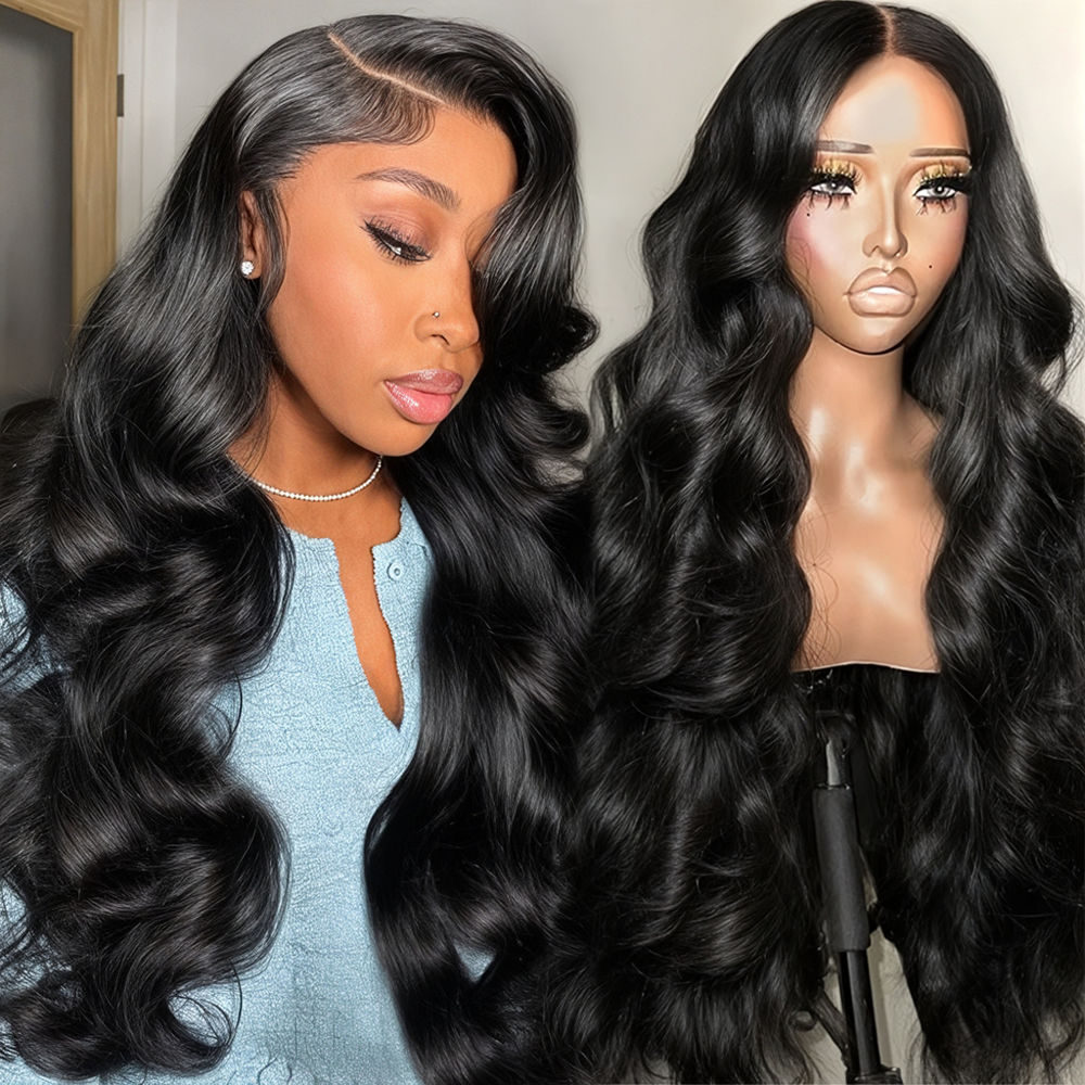 High Quality Human Hair Wigs Raw Brazilian Hair Glueless 4x4 5x5 Transparent Lace Closure Body Wave Wig