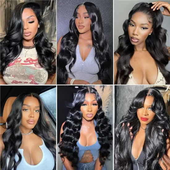 Wholesale Bouncy Body Wave Wig 13*4 HD Lace Glueless Long Wig 200% Density Body Wave Raw Human Hair Wig for Black Women