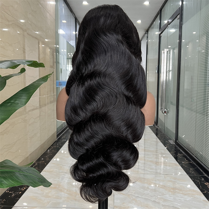 Wholesale Bouncy Body Wave Wig 13*4 HD Lace Glueless Long Wig 200% Density Body Wave Raw Human Hair Wig for Black Women
