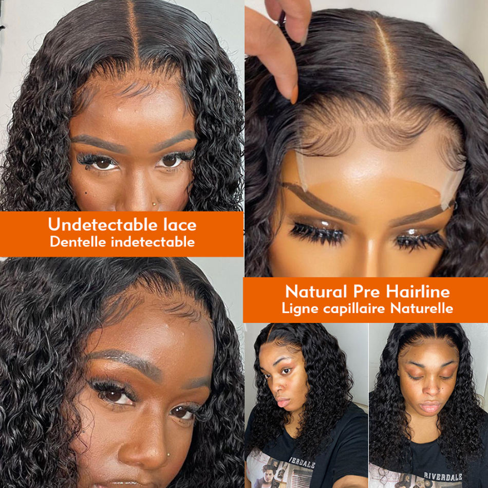 Wholesale Raw Indian Hair Short Bob Kinky Curly Front Wigs Glueless Full HD Lace Frontal Wigs Natural Human Hair for Black Women