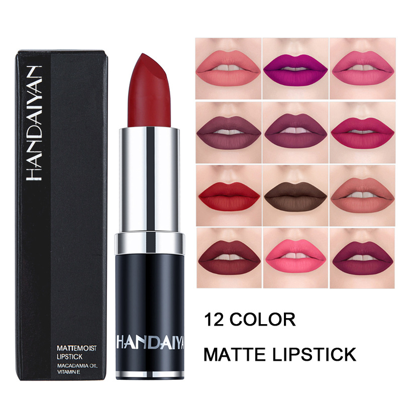Handaiyan 12 Color Matte Lipstick 3.5g Waterproof Velvet