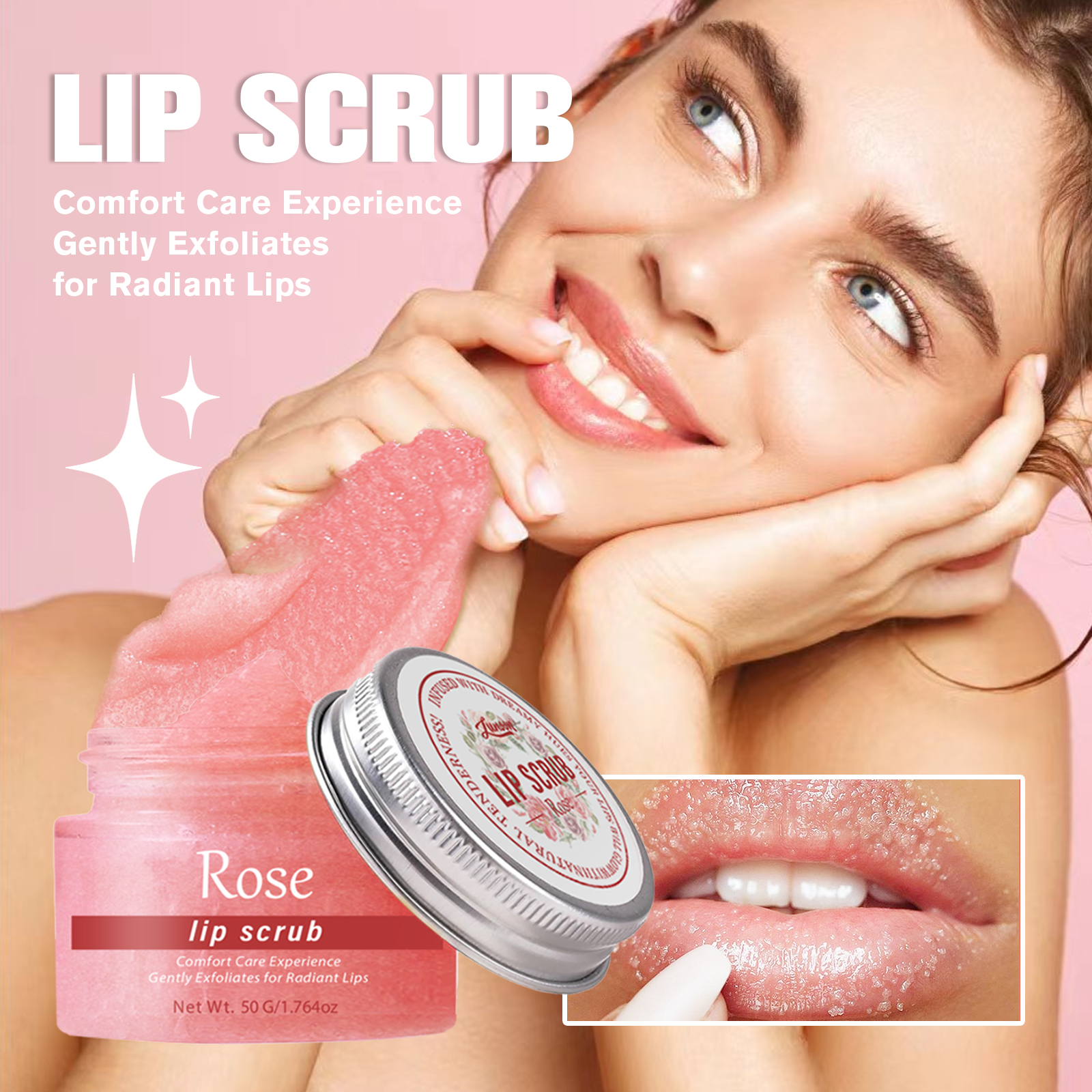 Lip Scrub Exfoliates Dead Skin Brightens Lips Moisturizes Smooth Texture Softens Lips Natural Shine Hydrating Lip Balm Makeup