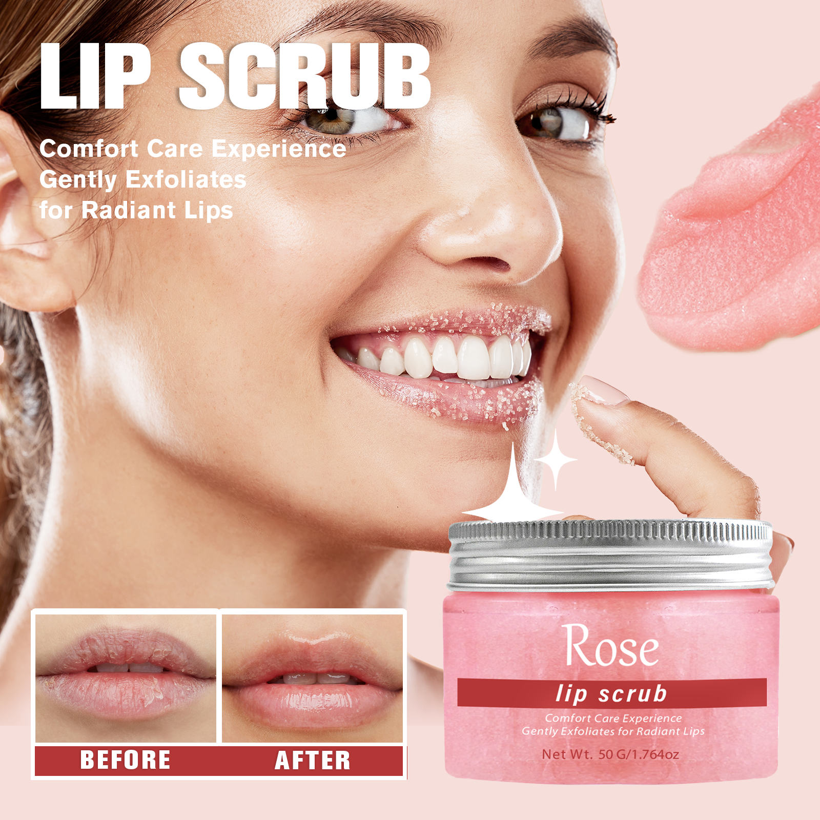Lip Scrub Exfoliates Dead Skin Brightens Lips Moisturizes Smooth Texture Softens Lips Natural Shine Hydrating Lip Balm Makeup