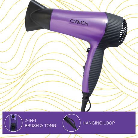 Carmen 1936 Studio Hair Dryer with Soft Touch Handle 1800W Purple