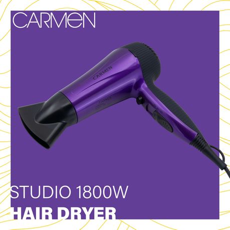 Carmen 1936 Studio Hair Dryer with Soft Touch Handle 1800W Purple