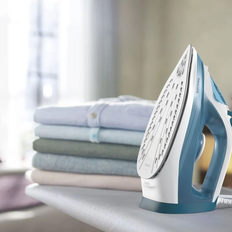 Philips Steam Iron for Clothes with Non-Stick Soleplate - Blue Irons